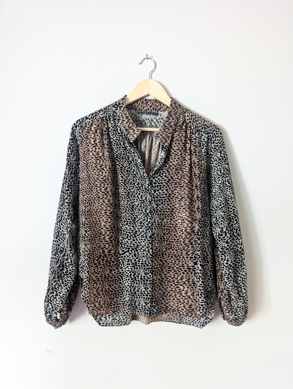 Velvet By Graham & Spencer Silky Leopard Blouse